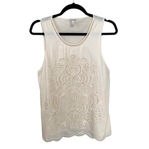 J. Crew Cream Lace Tank Top